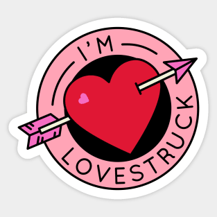 I'm Lovestruck | Cute Valentine Badge Sticker